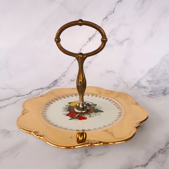 Vintage Royal Winton Gold Cake Plate - Picture 1 of 4